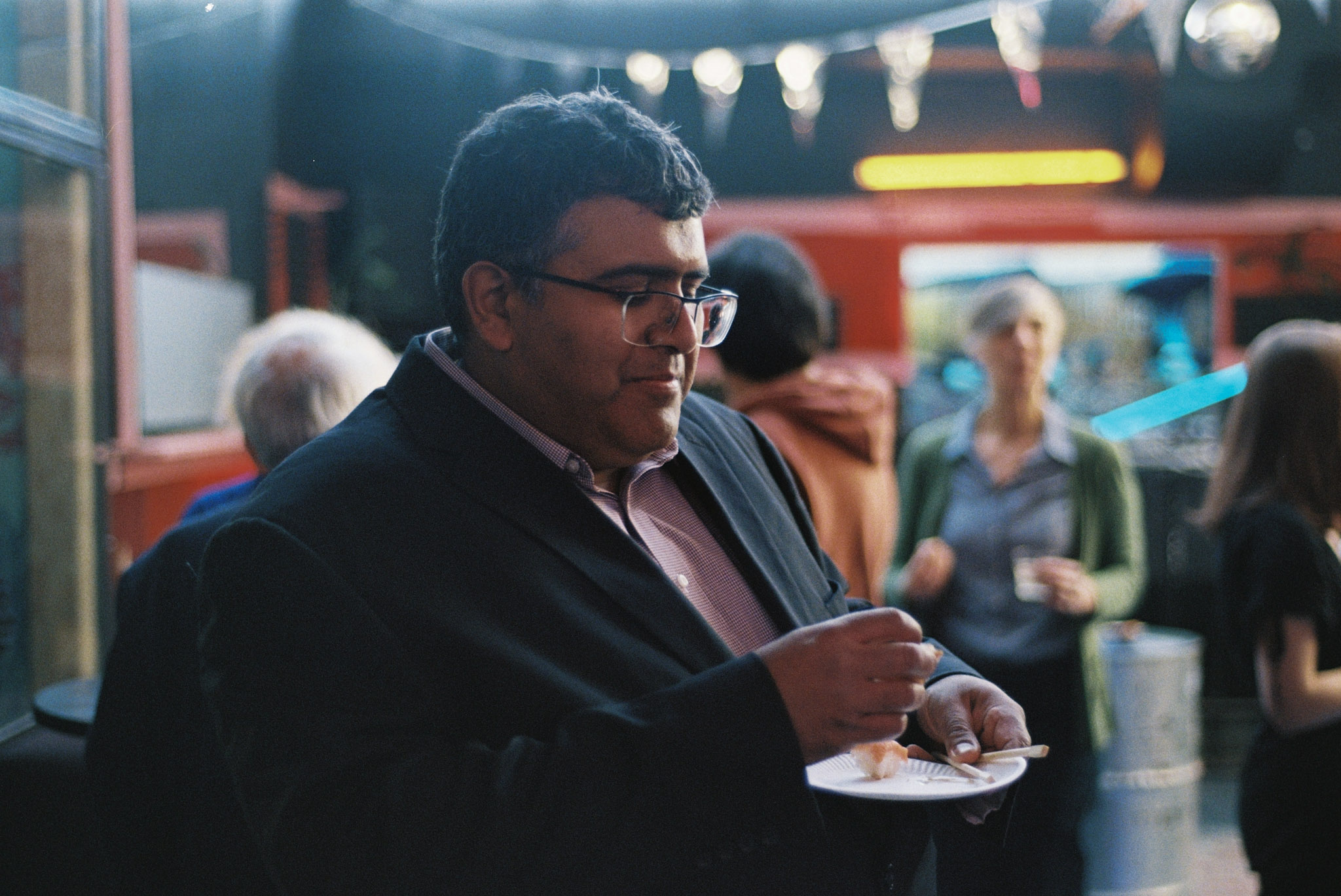 Asad with sushi.